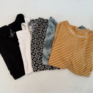 Stylish Women's Tops Collection - Black, White, Floral, Tie-Dye, Mustard Stripes